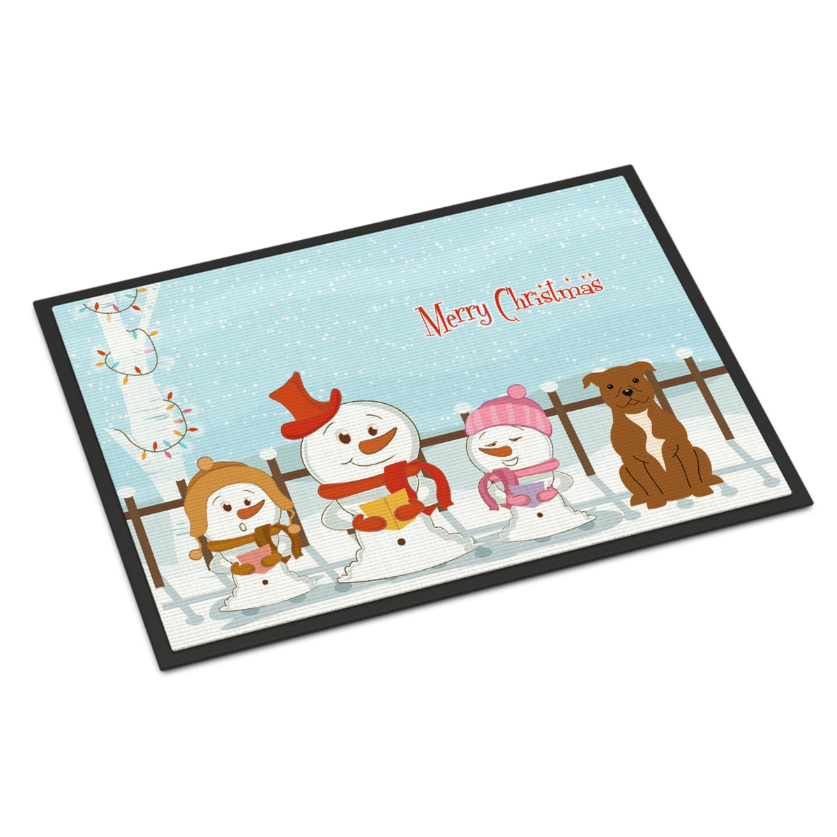 Inch CarolineS Treasures Merry Christmas Carolers Staffordshire Bull Terrier Brown Indoor Or Outdoor Mat 18X27 Bb2378Mat 18 X 27 Inch  Inch