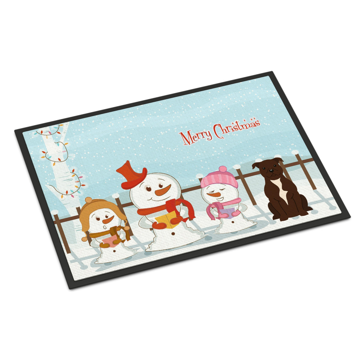 Inch CarolineS Treasures Merry Christmas Carolers Staffordshire Bull Terrier Chocolate Indoor Or Outdoor Mat 24X36 Bb2379Jmat 24 X