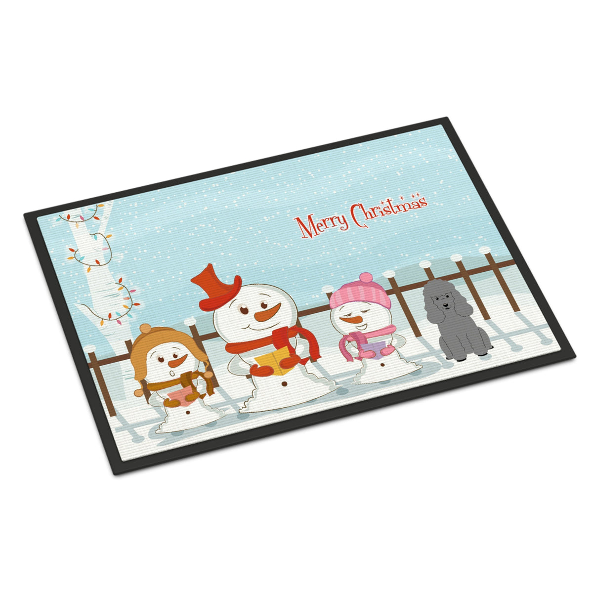 CarolineS Treasures Merry Christmas Carolers Poodle Silver Indoor Or Outdoor Mat 18X27 Bb2399Mat 18 X 27 Inch  Inch  Multicolor