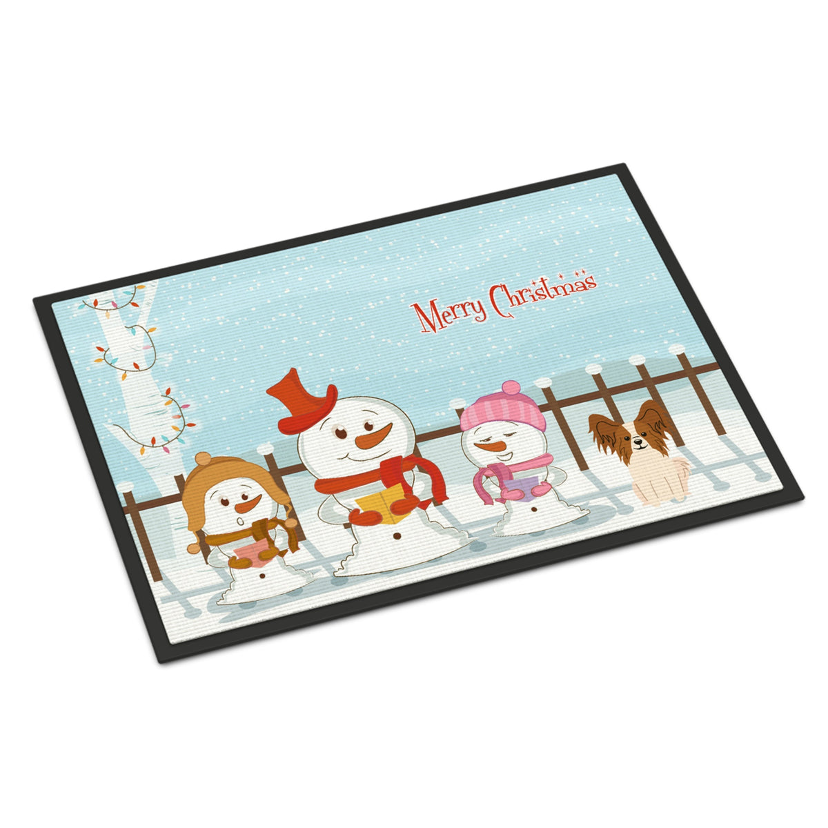 CarolineS Treasures Merry Christmas Carolers Papillon Red White Indoor Or Outdoor Mat 24X36 Bb2409Jmat 24 X 36 Inch  Inch  Multicolor