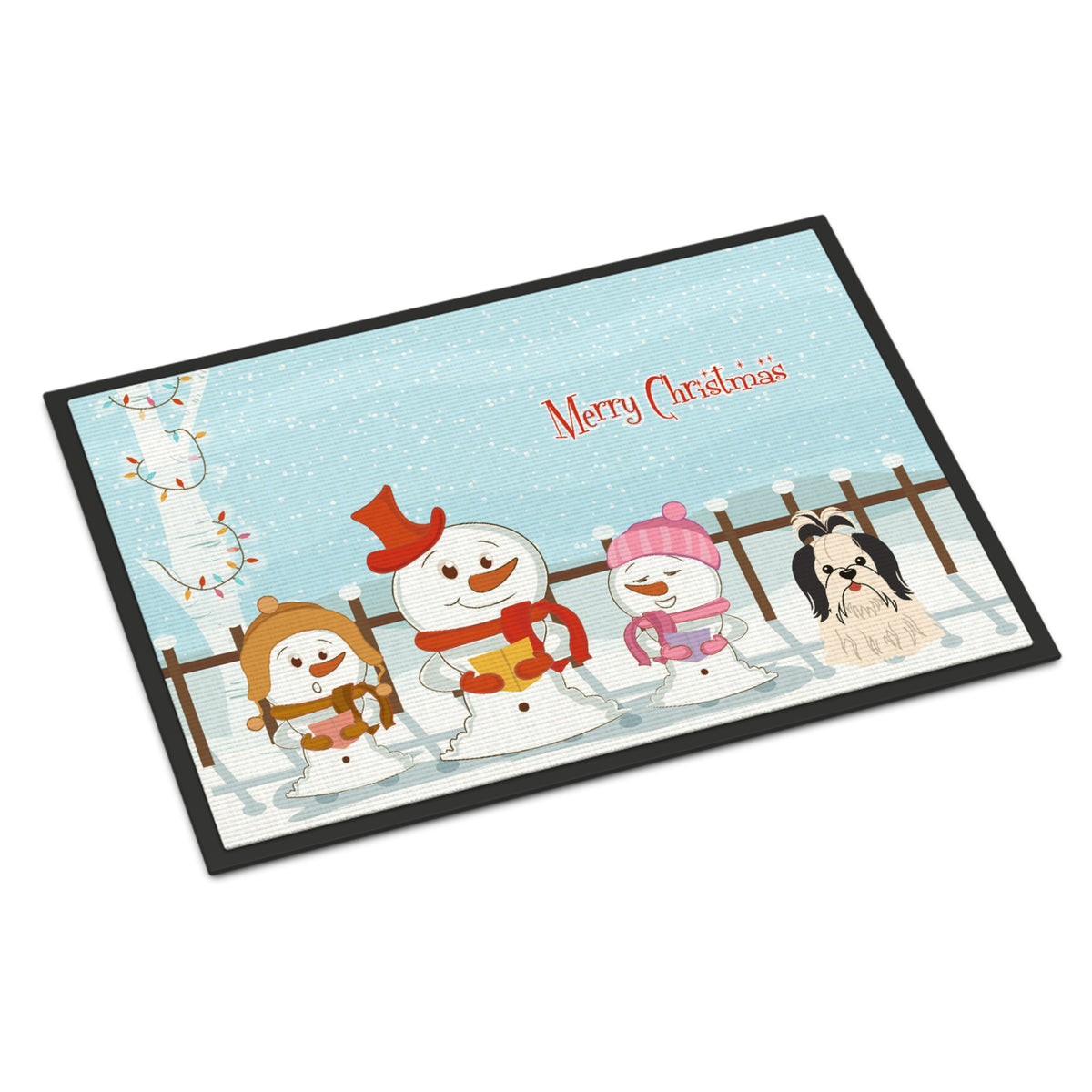 CarolineS Treasures Merry Christmas Carolers Shih Tzu Black White Indoor Or Outdoor Mat 24X36 Bb2419Jmat 24 X 36 Inch  Inch  Multicolor