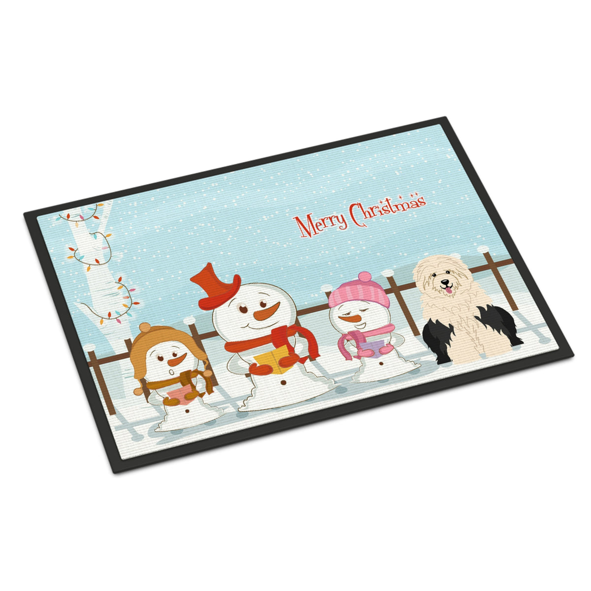 CarolineS Treasures Merry Christmas Carolers Old English Sheepdog Indoor Or Outdoor Mat 18X27 Bb2427Mat 18 X 27 Inch  Inch  Multicolor