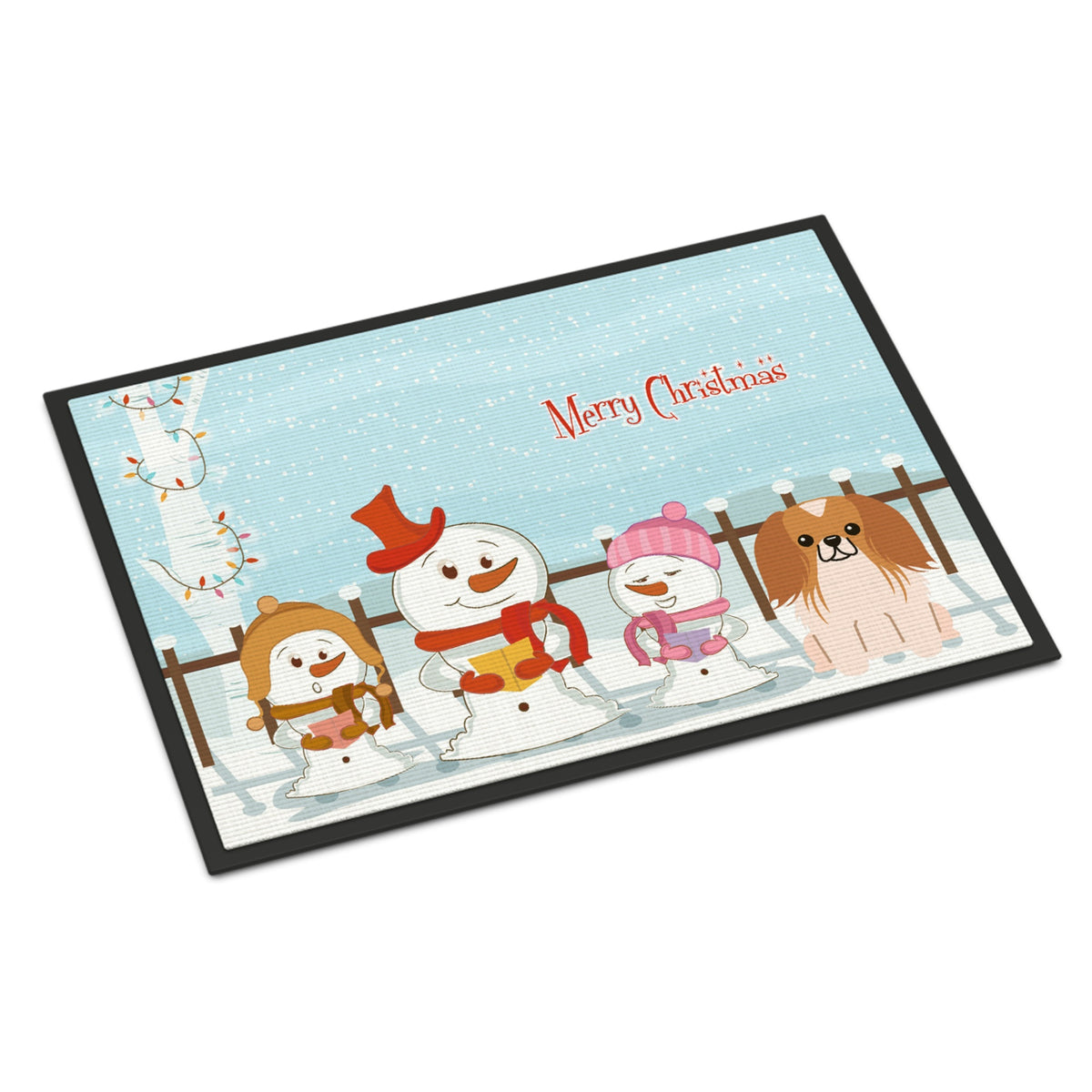 CarolineS Treasures Merry Christmas Carolers Pekingnese Red White Indoor Or Outdoor Mat 18X27 Bb2434Mat 18 X 27 Inch  Inch  Multicolor