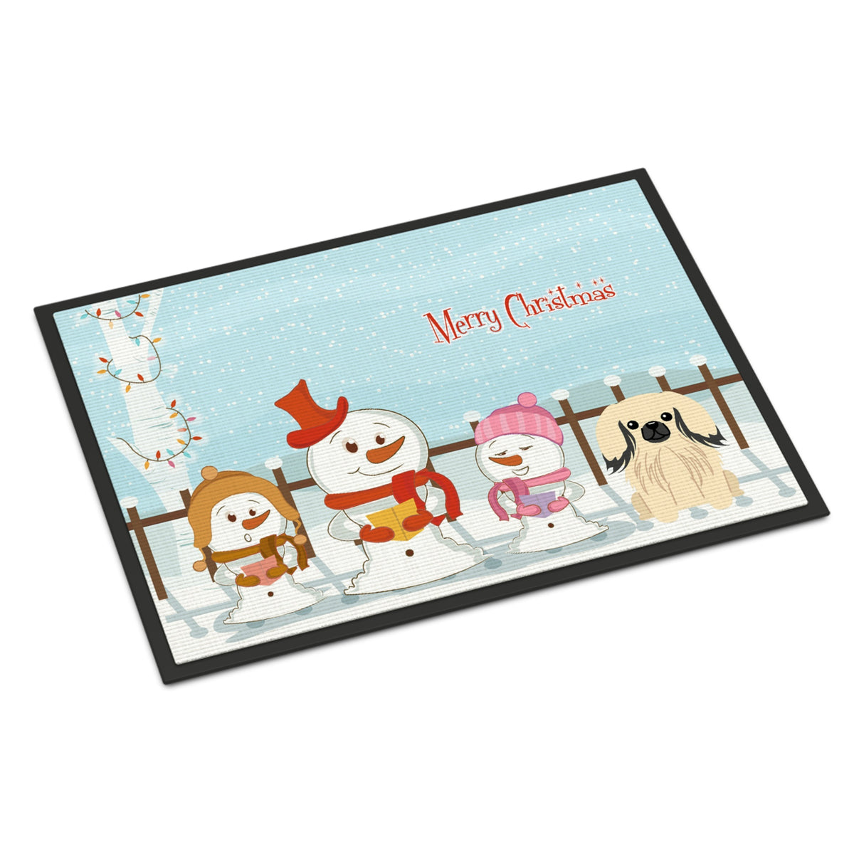 CarolineS Treasures Merry Christmas Carolers Pekingnese Cream Indoor Or Outdoor Mat 18X27 Bb2437Mat 18 X 27 Inch  Inch  Multicolor