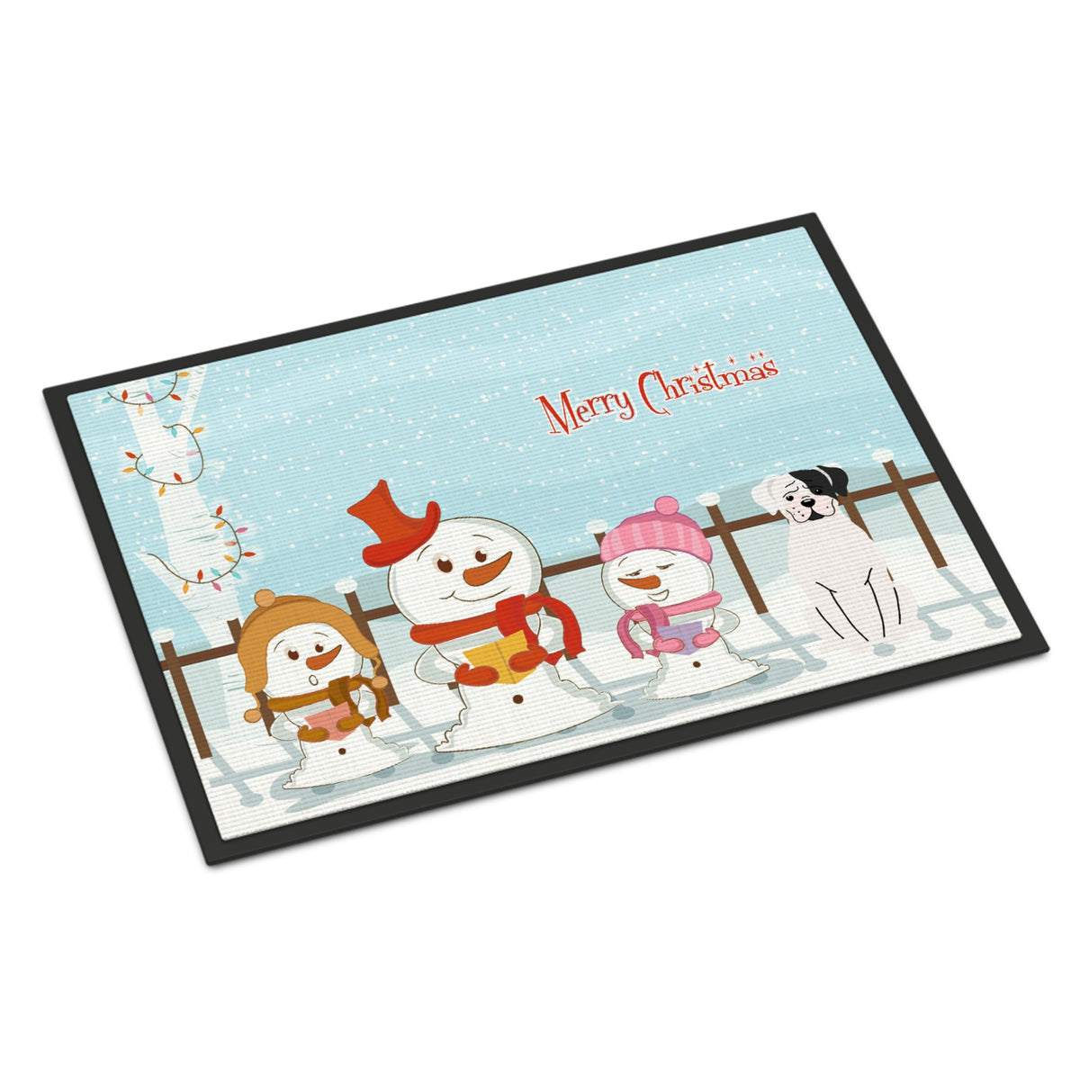 CarolineS Treasures Merry Christmas Carolers White Boxer Cooper Indoor Or Outdoor Mat 24X36 Bb2445Jmat 24 X 36 Inch  Inch  Multicolor