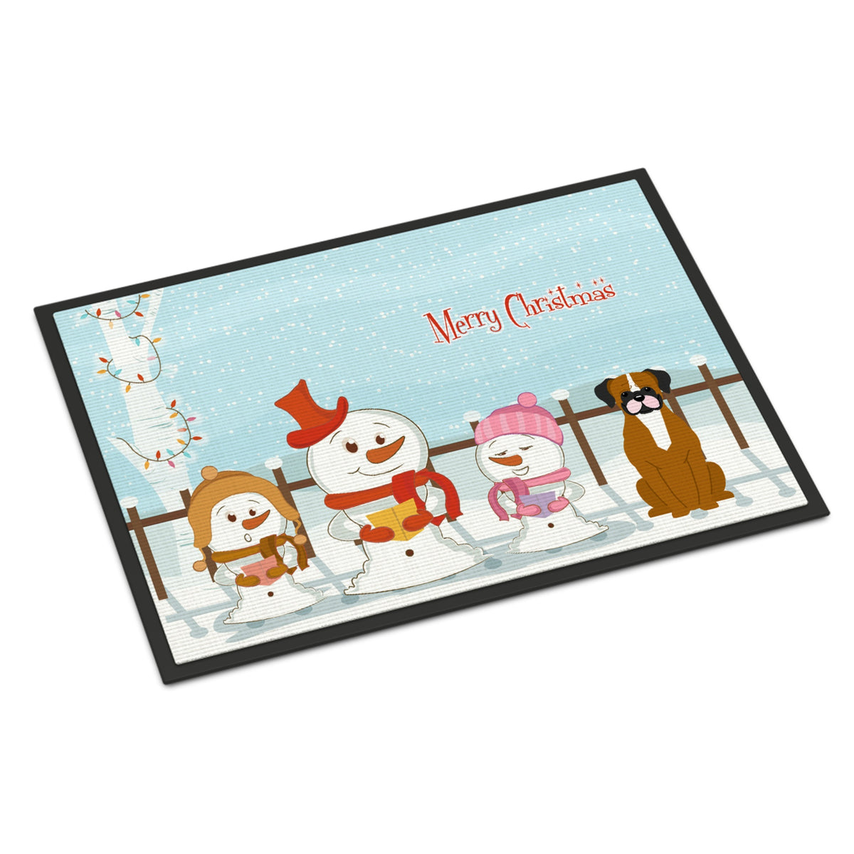 CarolineS Treasures Merry Christmas Carolers Flashy Fawn Boxer Indoor Or Outdoor Mat 18X27 Bb2447Mat 18 X 27 Inch  Inch  Multicolor