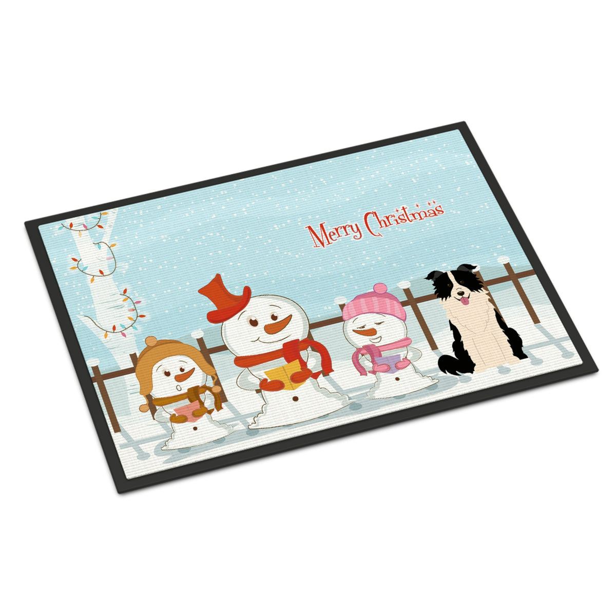 Inch CarolineS Treasures Merry Christmas Carolers Border Collie Black White Indoor Or Outdoor Mat 24X36 Bb2449Jmat 24 X 36 Inch  Inch  Multic