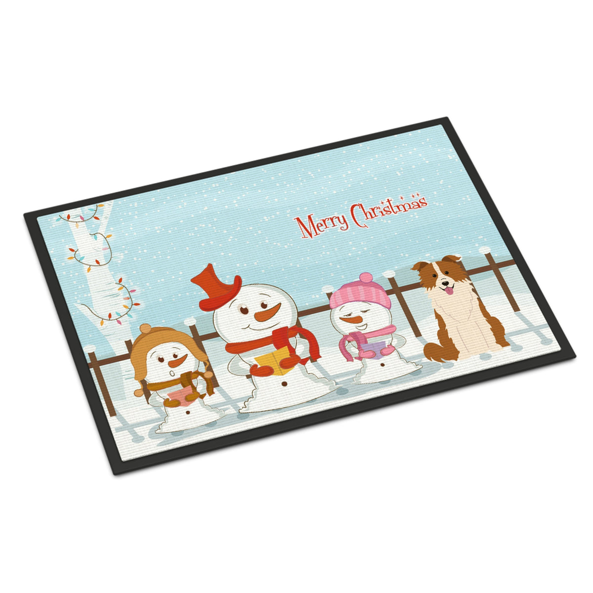 Inch CarolineS Treasures Merry Christmas Carolers Border Collie Red White Indoor Or Outdoor Mat 24X36 Bb2450Jmat 24 X 36 Inch  Inch  Multicol