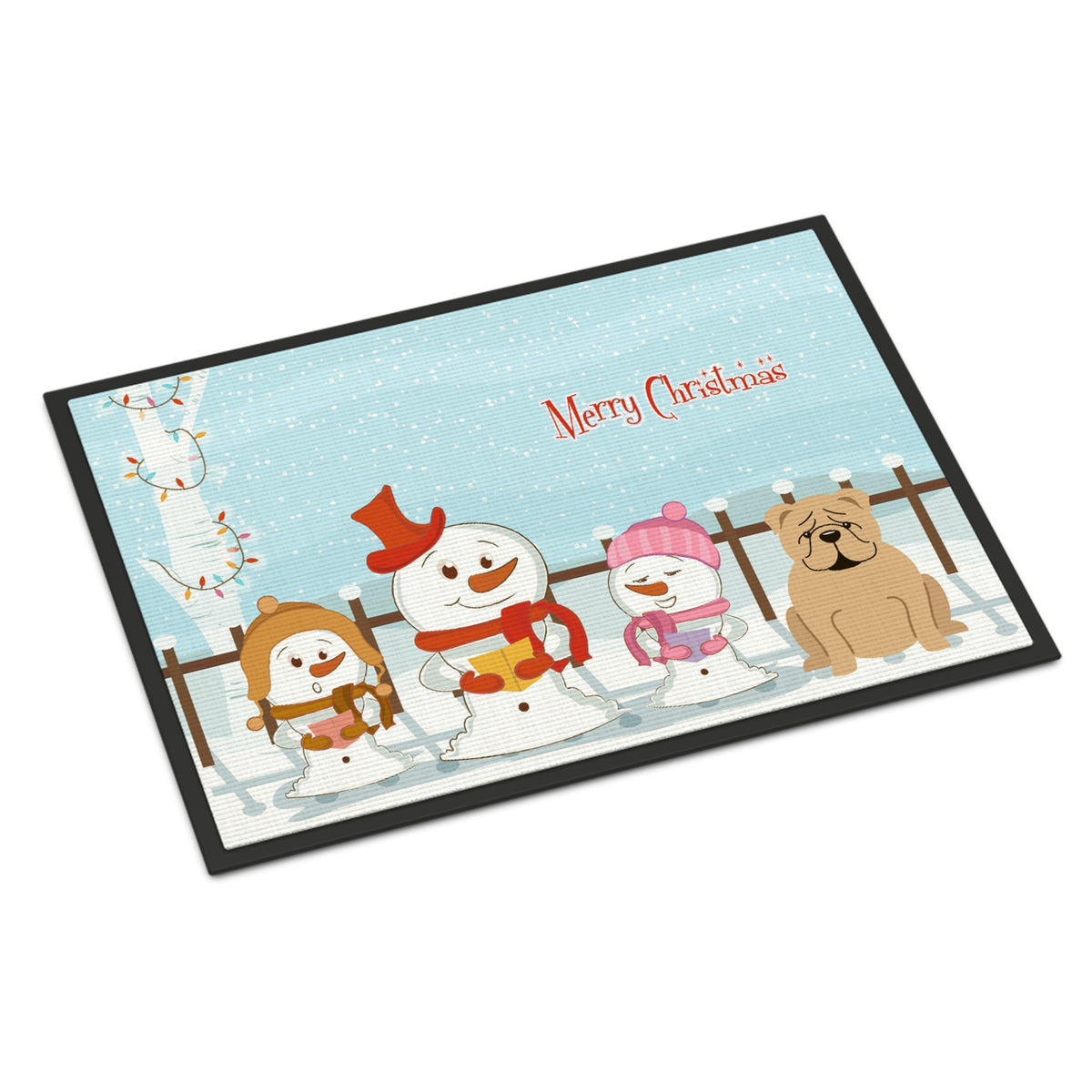 CarolineS Treasures Merry Christmas Carolers English Bulldog Fawn Indoor Or Outdoor Mat 18X27 Bb2455Mat 18 X 27 Inch  Inch  Multicolor