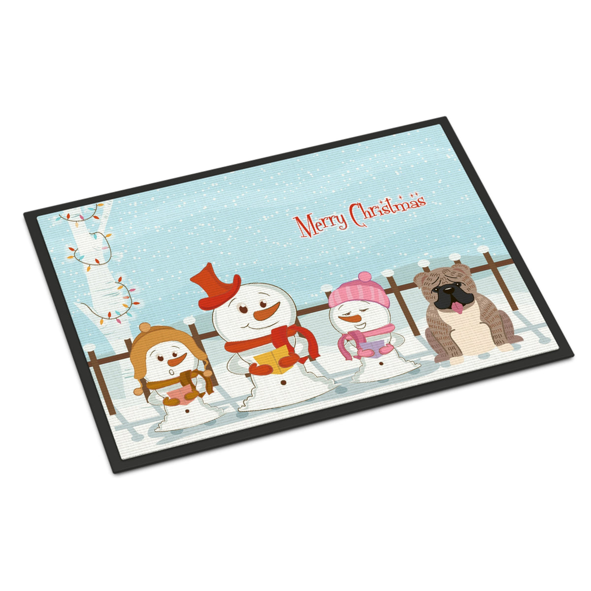 Inch CarolineS Treasures Merry Christmas Carolers English Bulldog Grey Brindle Indoor Or Outdoor Mat 24X36 Bb2457Jmat 24 X 36 Inch  Inch  Mul