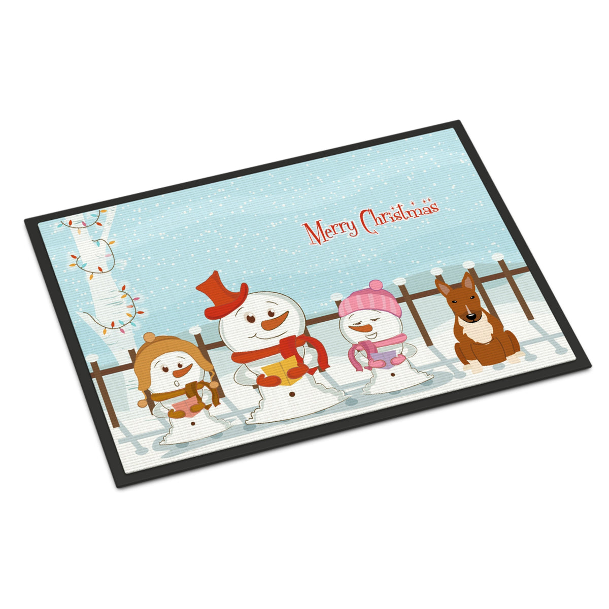 CarolineS Treasures Merry Christmas Carolers Bull Terrier Red Indoor Or Outdoor Mat 18X27 Bb2465Mat 18 X 27 Inch  Inch  Multicolor
