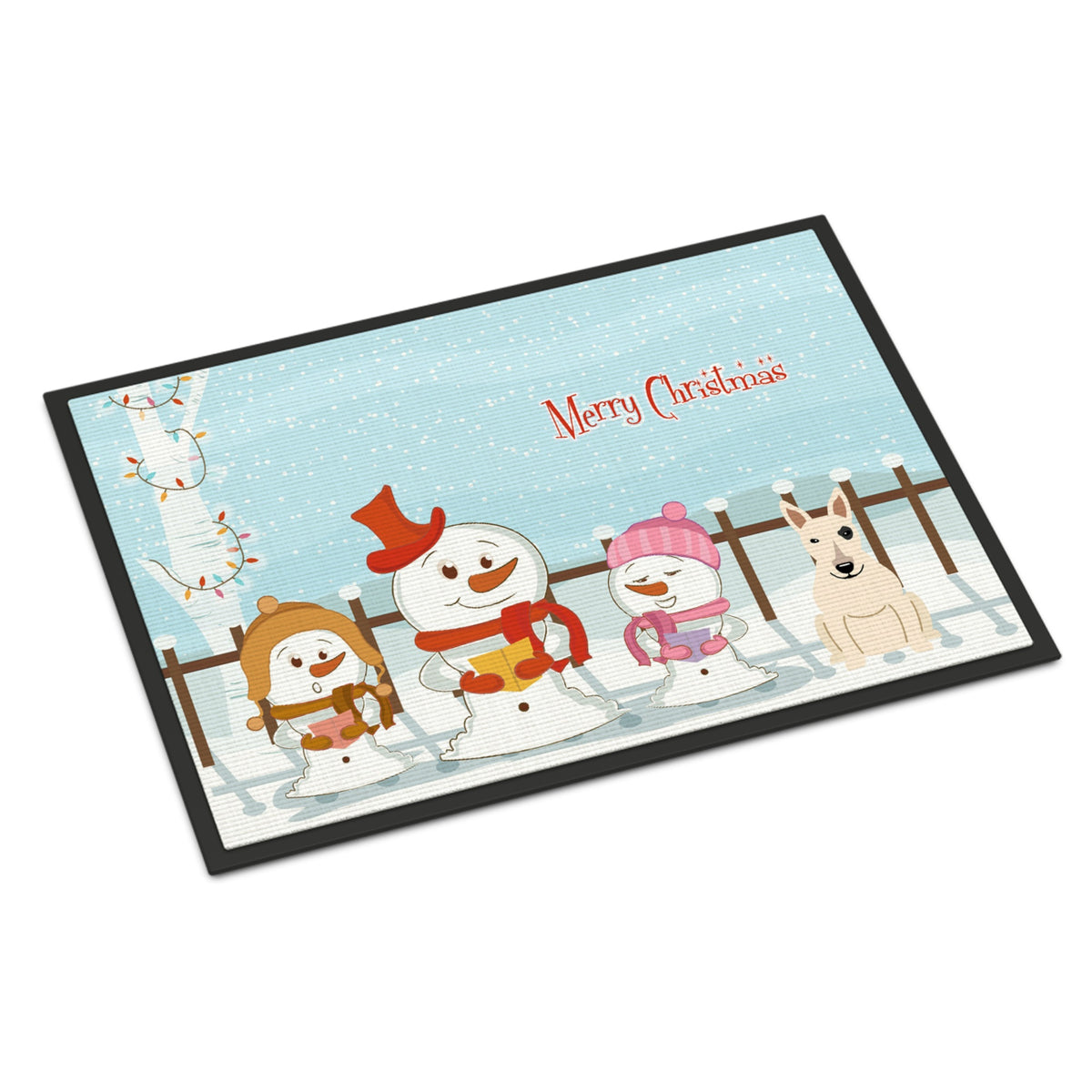 CarolineS Treasures Merry Christmas Carolers Bull Terrier White Indoor Or Outdoor Mat 18X27 Bb2469Mat 18 X 27 Inch  Inch  Multicolor