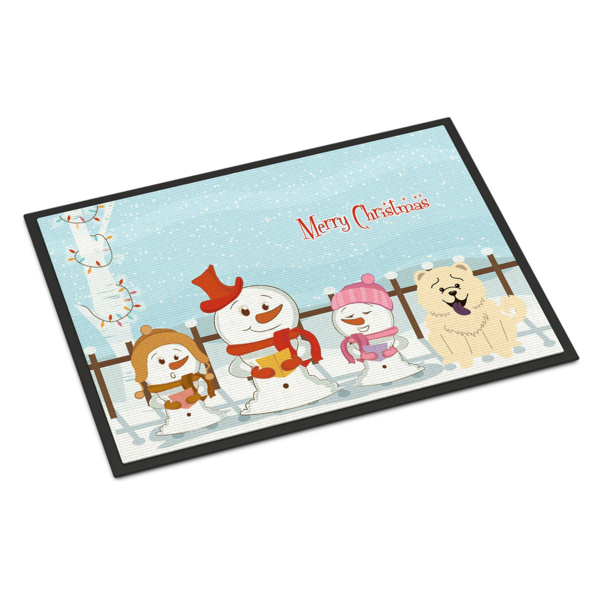 CarolineS Treasures Merry Christmas Carolers Chow White Indoor Or Outdoor Mat 24X36 Bb2471Jmat, 24 X 36 Inch  Inch  Multicolor