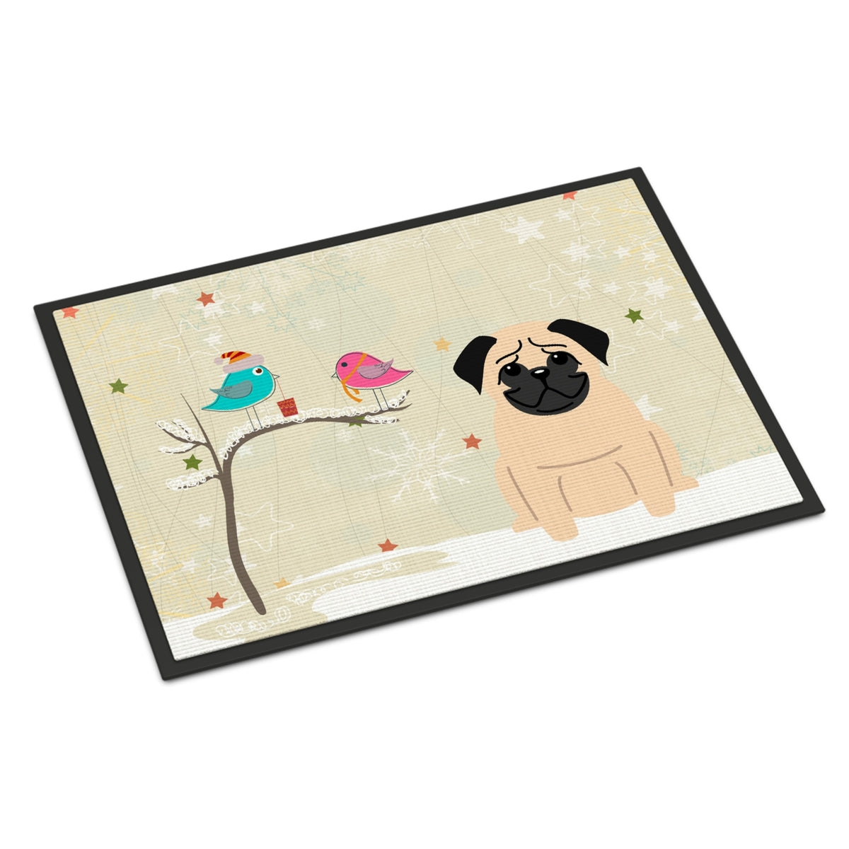 CarolineS Treasures Christmas Presents Between Friends Pug Fawn Indoor Or Outdoor Mat 24X36 Bb2480Jmat 24 X 36 Inch  Inch  Multicolor