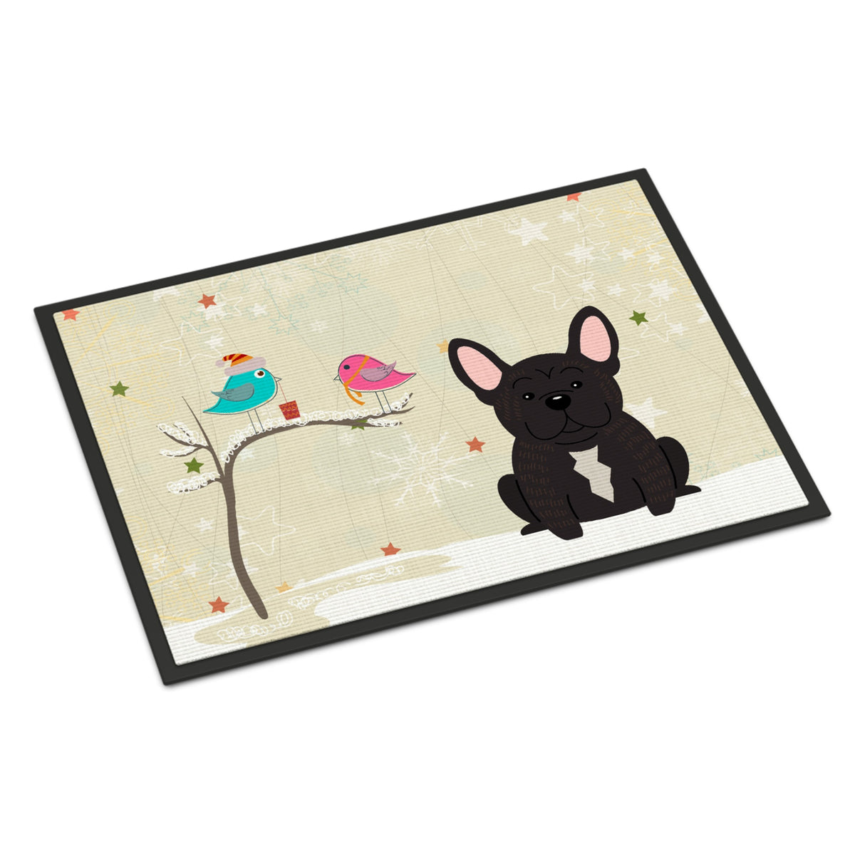 Inch CarolineS Treasures Christmas Presents Between Friends French Bulldog Brindle Indoor Or Outdoor Mat 18X27 Bb2481Mat 18 X 27 Inch  Inch