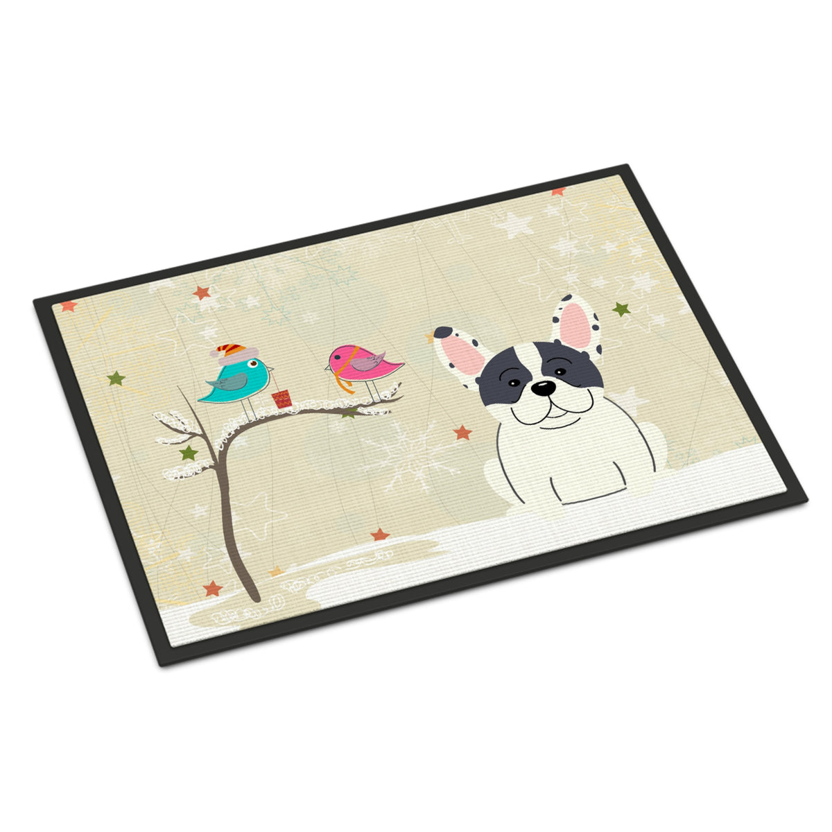 CarolineS Treasures Christmas Presents Between Friends French Bulldog Piebald Indoor Or Outdoor Mat 24X36 Bb2483Jmat 24 X 36 Inch