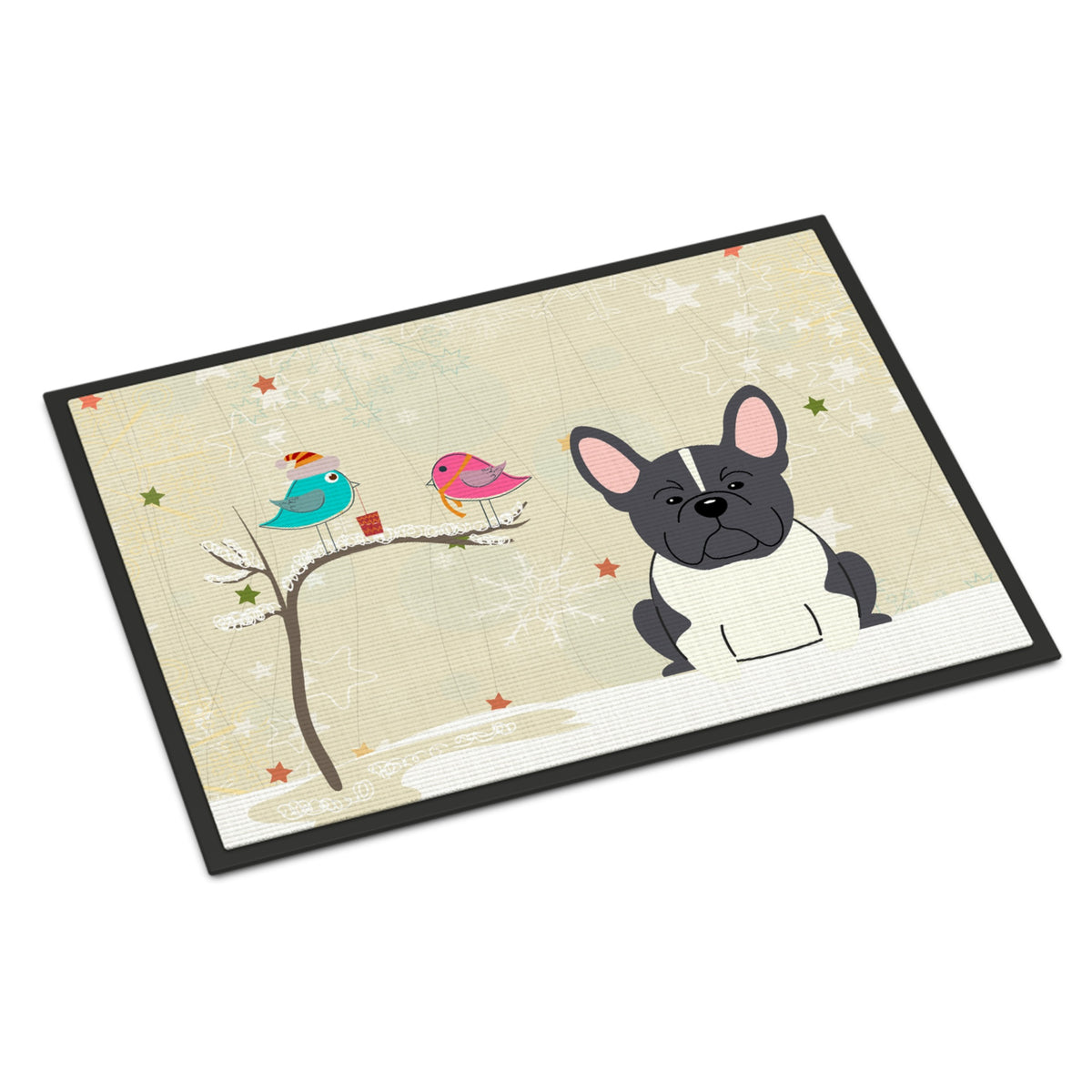 Inch CarolineS Treasures Christmas Presents Between Friends French Bulldog Black White Indoor Or Outdoor Mat 24X36 Bb2484Jmat 24 X