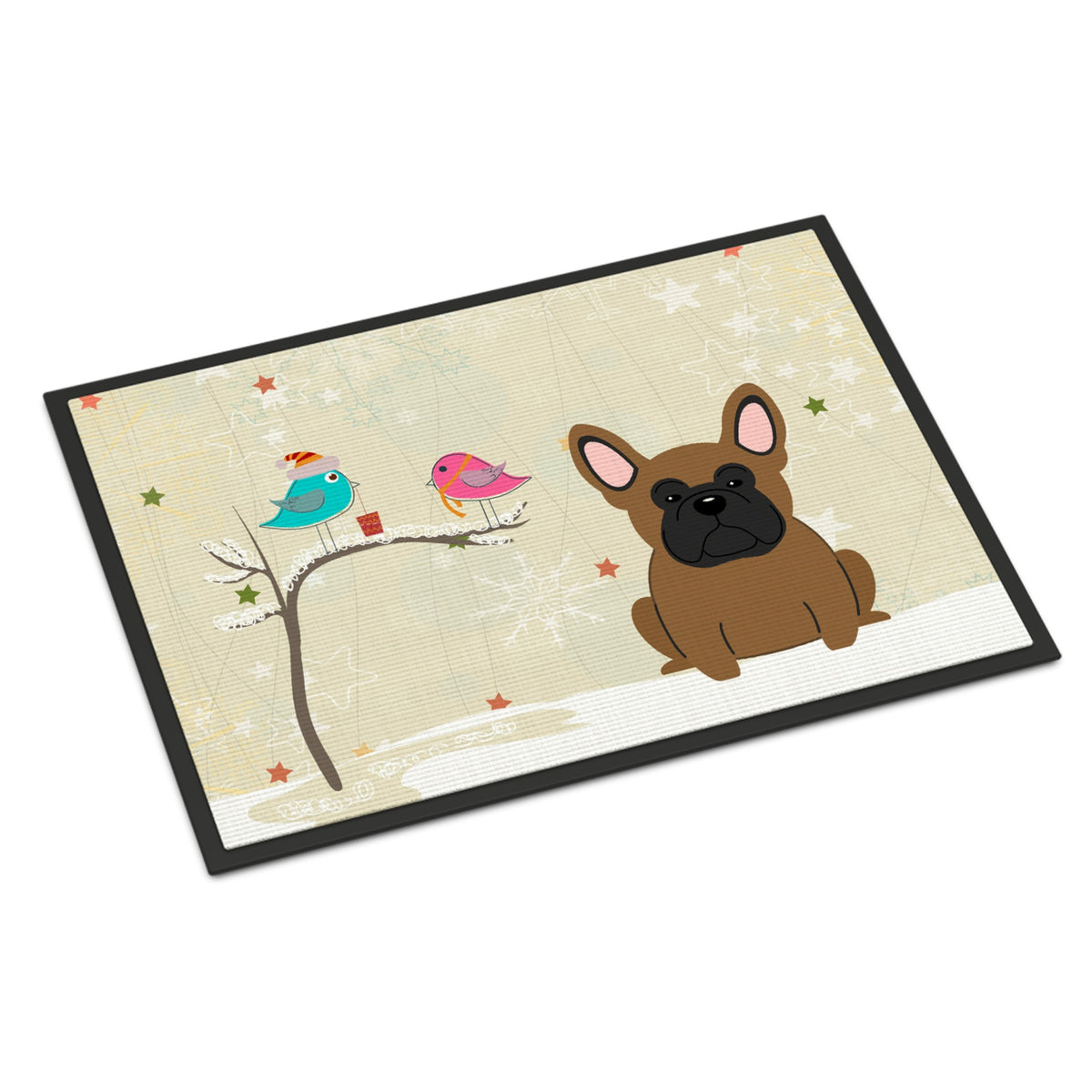 Inch CarolineS Treasures Christmas Presents Between Friends French Bulldog Brown Indoor Or Outdoor Mat 24X36 Bb2485Jmat 24 X 36 Inch  Inch  M