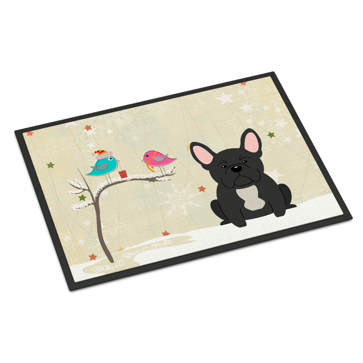 Inch CarolineS Treasures Christmas Presents Between Friends French Bulldog Black Indoor Or Outdoor Mat 24X36 Bb2486Jmat 24 X 36 Inch  Inch  M