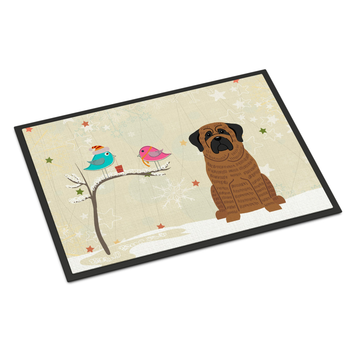 Inch CarolineS Treasures Christmas Presents Between Friends Mastiff Brindle Indoor Or Outdoor Mat 24X36 Bb2487Jmat 24 X 36 Inch  Inch  Multic