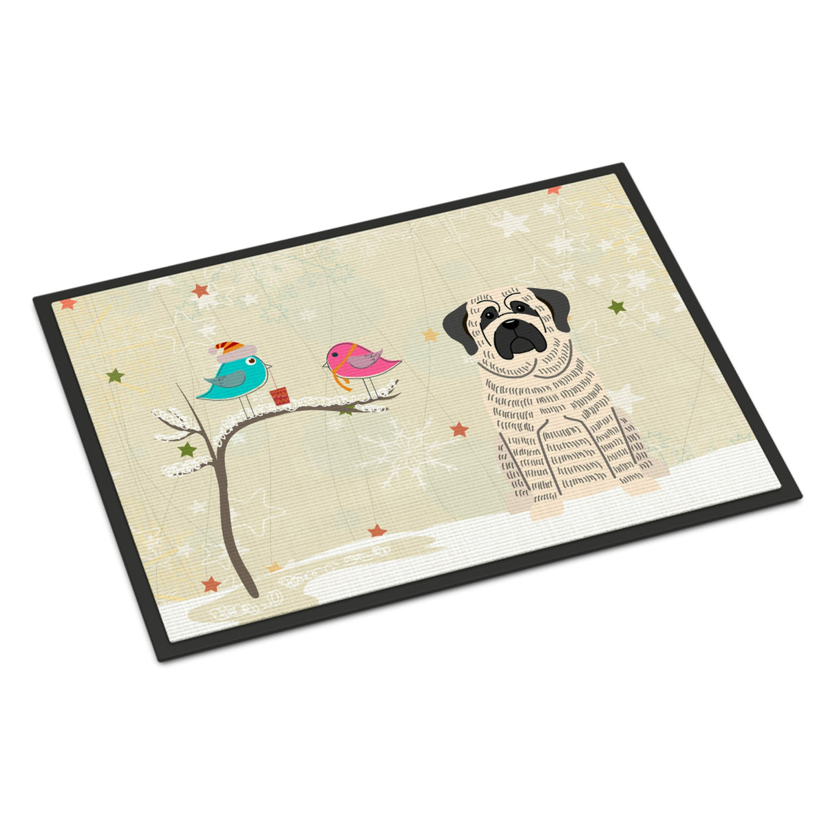 Inch CarolineS Treasures Christmas Presents Between Friends Mastiff Brindle White Indoor Or Outdoor Mat 18X27 Bb2488Mat 18 X 27 Inch  Inch  M