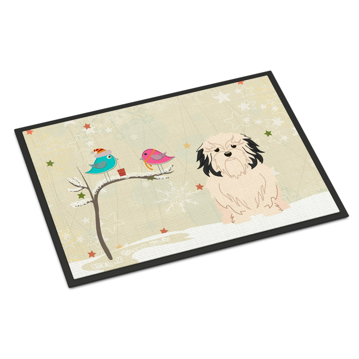 CarolineS Treasures Christmas Presents Between Friends Lowchen Indoor Or Outdoor Mat 24X36 Bb2491Jmat 24 X 36 Inch  Inch  Multicolor