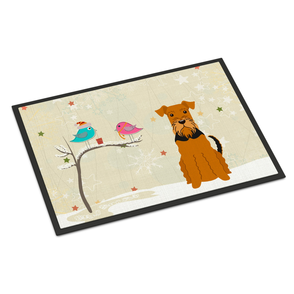 CarolineS Treasures Christmas Presents Between Friends Airedale Indoor Or Outdoor Mat 24X36 Bb2513Jmat 24 X 36 Inch  Inch  Multicolor