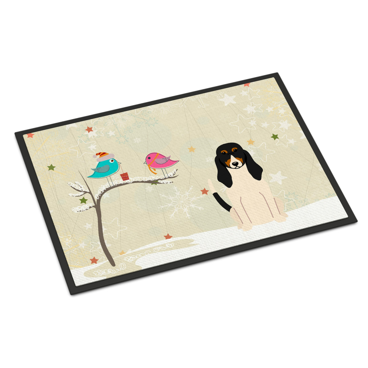 CarolineS Treasures Christmas Presents Between Friends Swiss Hound Indoor Or Outdoor Mat 18X27 Bb2516Mat 18 X 27 Inch  Inch  Multicolor
