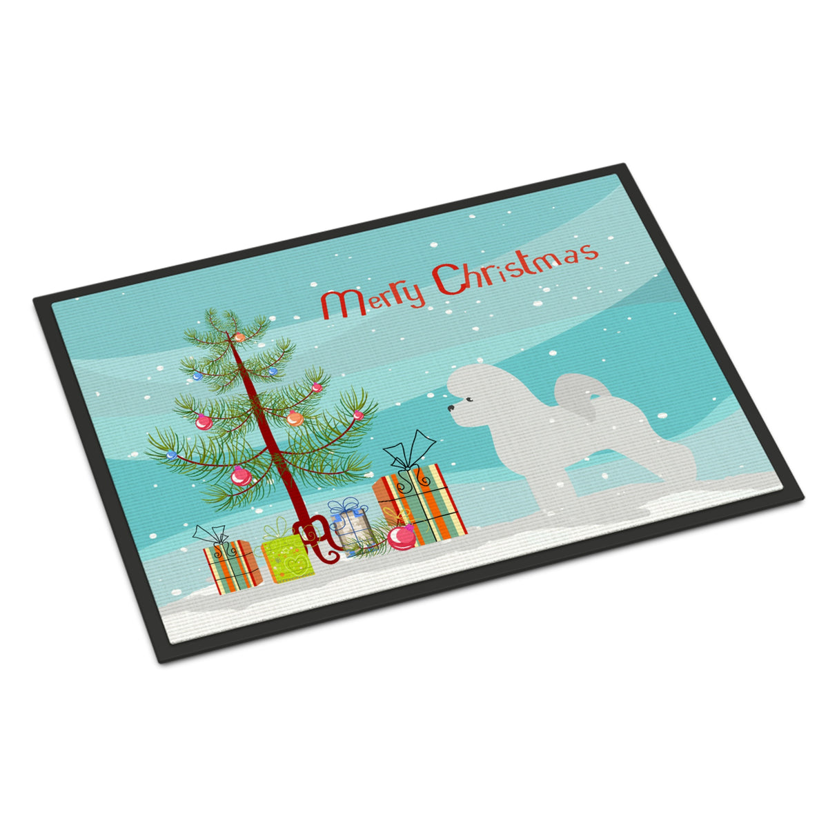 CarolineS Treasures Bichon Frise Merry Christmas Tree Indoor Or Outdoor Mat 24X36 Bb2963Jmat 24 Inch  Inch  X 36 Inch  Inch  Multicolor