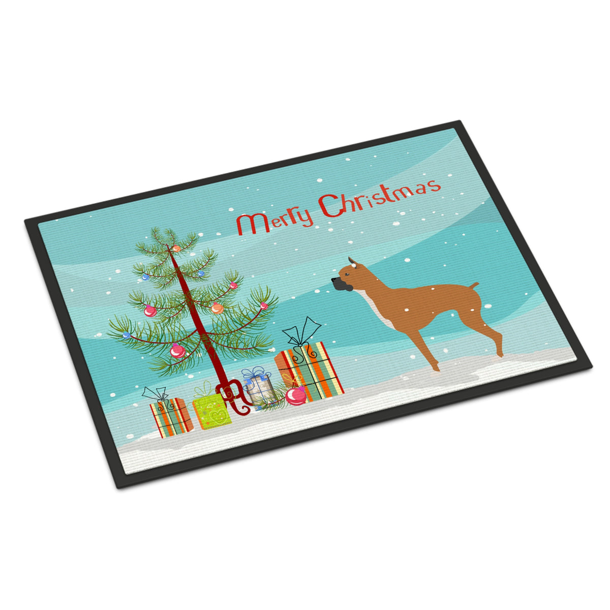 CarolineS Treasures Boxer Merry Christmas Tree Indoor Or Outdoor Mat 24X36 Bb2971Jmat 24 Inch  Inch  X 36 Inch  Inch  Multicolor
