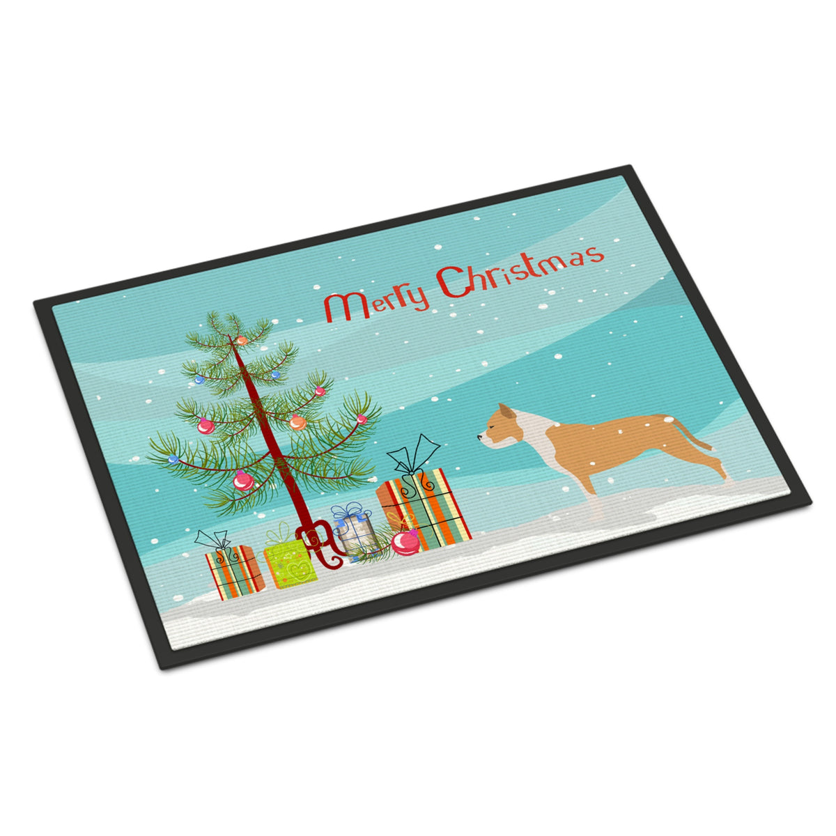 Inch CarolineS Treasures Staffordshire Bull Terrier Merry Christmas Tree Indoor Or Outdoor Mat 24X36 Bb2972Jmat 24 Inch  Inch  X 36 Inch  Inch  Multico