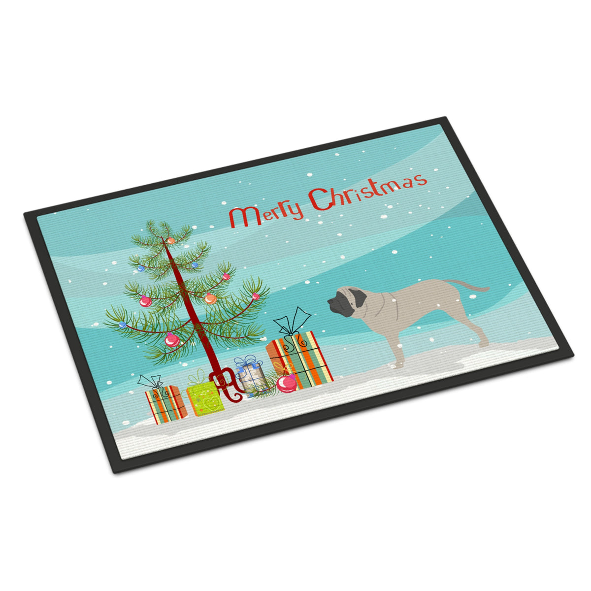 CarolineS Treasures English Mastiff Merry Christmas Tree Indoor Or Outdoor Mat 24X36 Bb2974Jmat 24 Inch  Inch  X 36 Inch  Inch  Multicolor