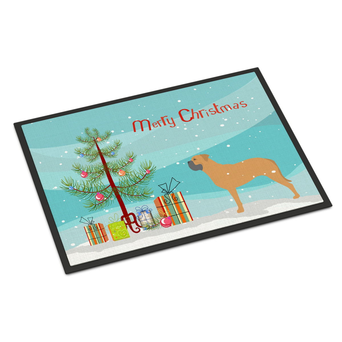 CarolineS Treasures Bullmastiff Merry Christmas Tree Indoor Or Outdoor Mat 24X36 Bb2989Jmat 24 Inch  Inch  X 36 Inch  Inch  Multicolor