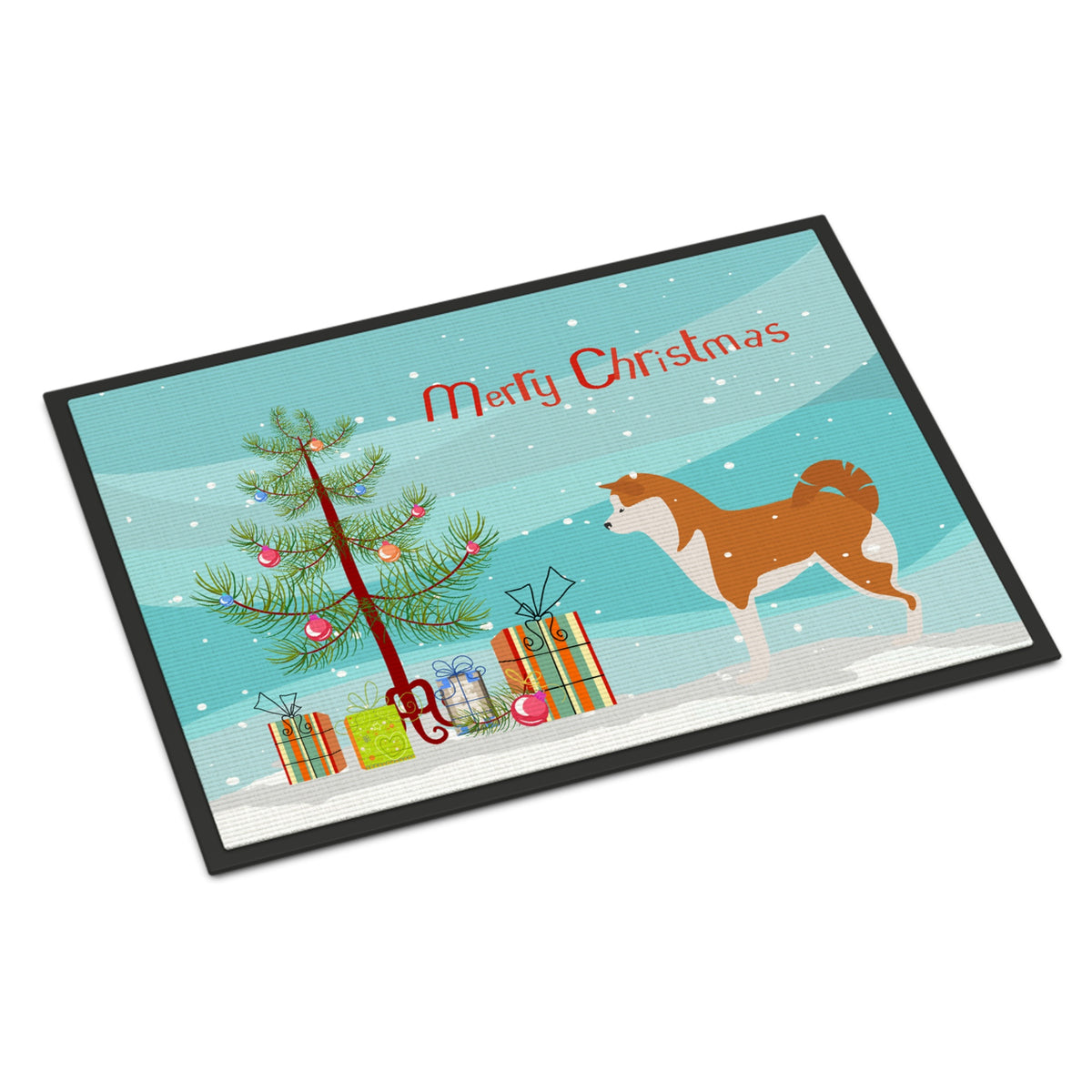 CarolineS Treasures Akita Merry Christmas Tree Indoor Or Outdoor Mat 18X27 Bb2990Mat 18 Inch  Inch  X 27 Inch  Inch  Multicolor