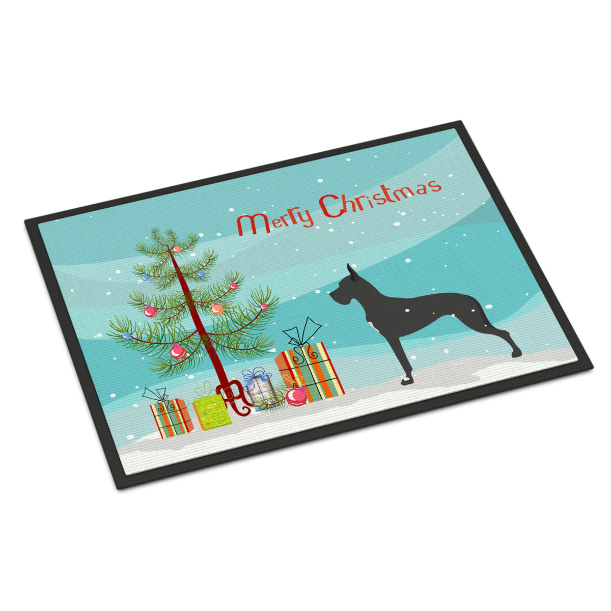 CarolineS Treasures Dane Merry Christmas Tree Indoor Or Outdoor Mat 24X36 Bb2993Jmat 24 Inch  Inch  X 36 Inch  Inch  Multicolor