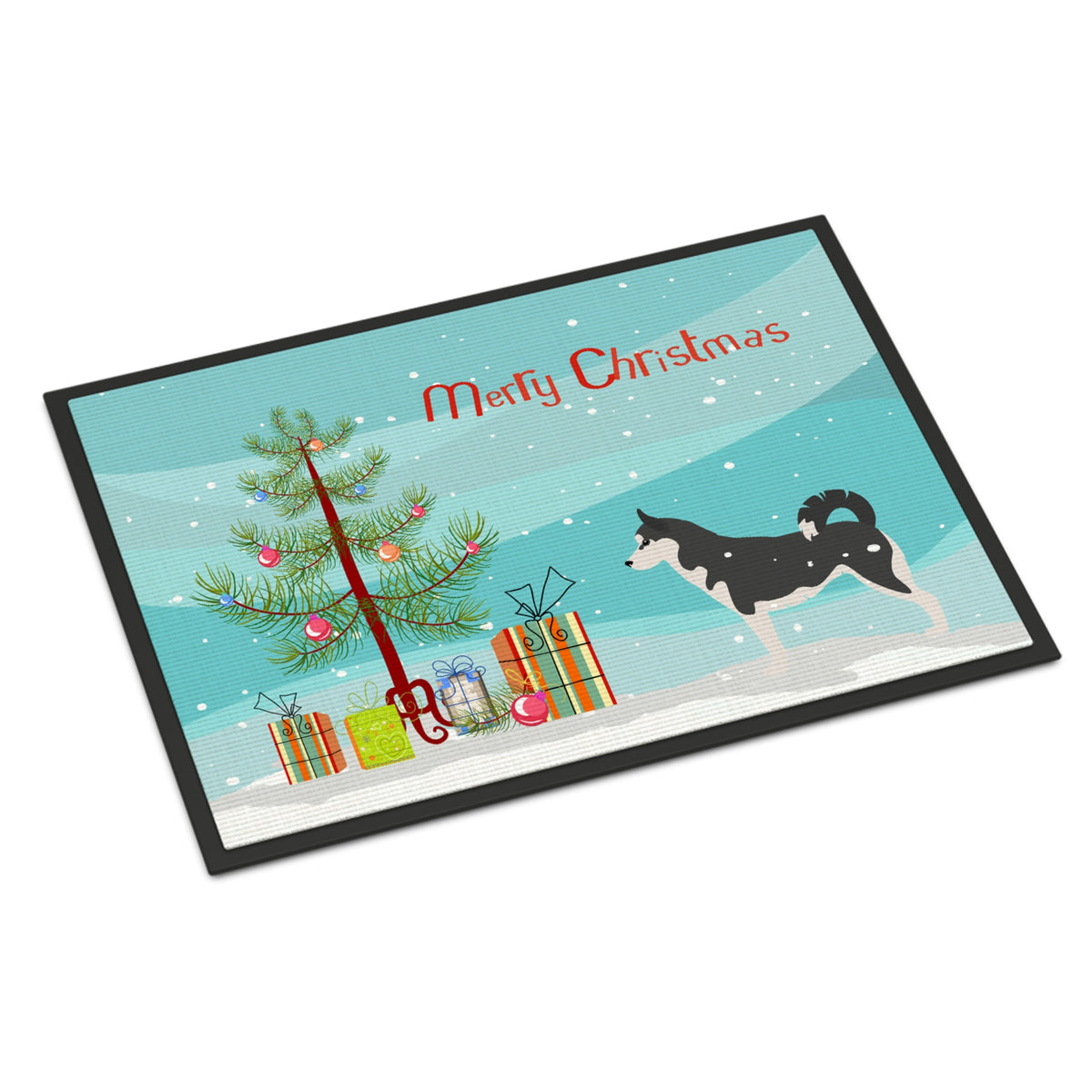 CarolineS Treasures Siberian Husky Merry Christmas Tree Indoor Or Outdoor Mat 24X36 Bb2998Jmat 24 Inch  Inch  X 36 Inch  Inch  Multicolor