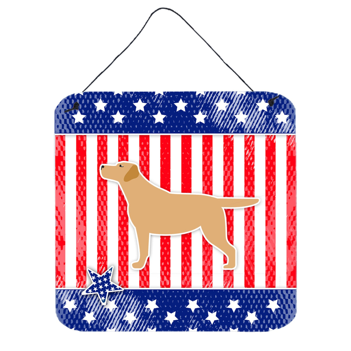 CarolineS Treasures Usa Patriotic Yellow Labrador Retriever Wall Or Door Hanging Prints Bb3297Ds66, 6 Inch  Inch  X 6 Inch  Inch , Multicolor