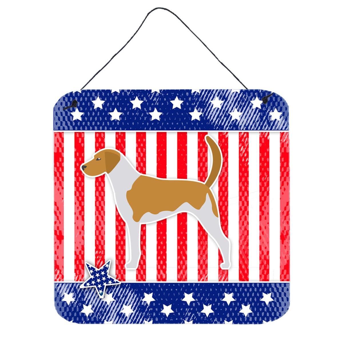 CarolineS Treasures Usa Patriotic American Foxhound Wall Or Door Hanging Prints Bb3298Ds66, 6 Inch  Inch  X 6 Inch  Inch , Multicolor