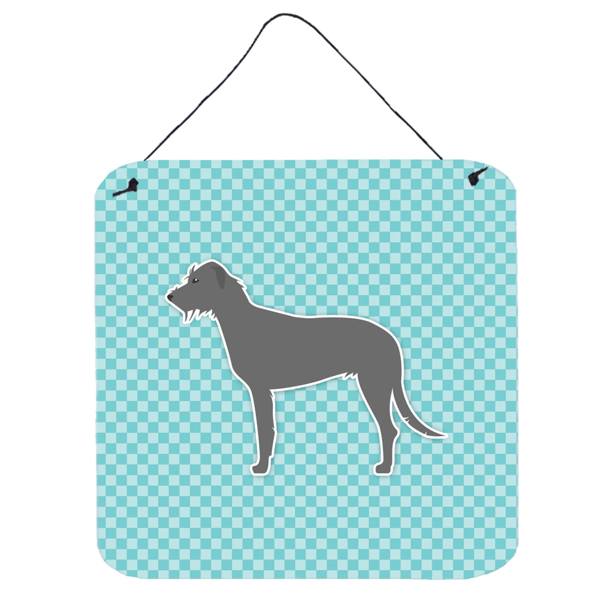 CarolineS Treasures Irish Wolfhound Checkerboard Blue Wall Or Door Hanging Prints Bb3703Ds66, 6 Inch  Inch  X 6 Inch  Inch , Multicolor