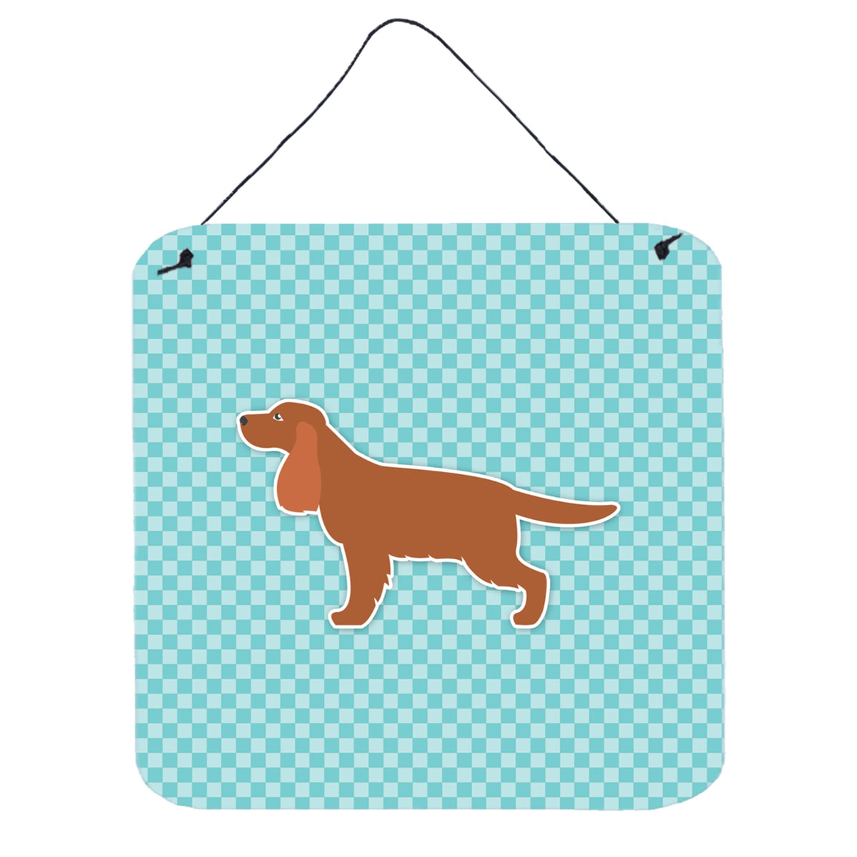 CarolineS Treasures English Cocker Spaniel Checkerboard Blue Wall Or Door Hanging Prints Bb3712Ds66, 6 Inch  Inch  X 6 Inch  Inch , Multicolor