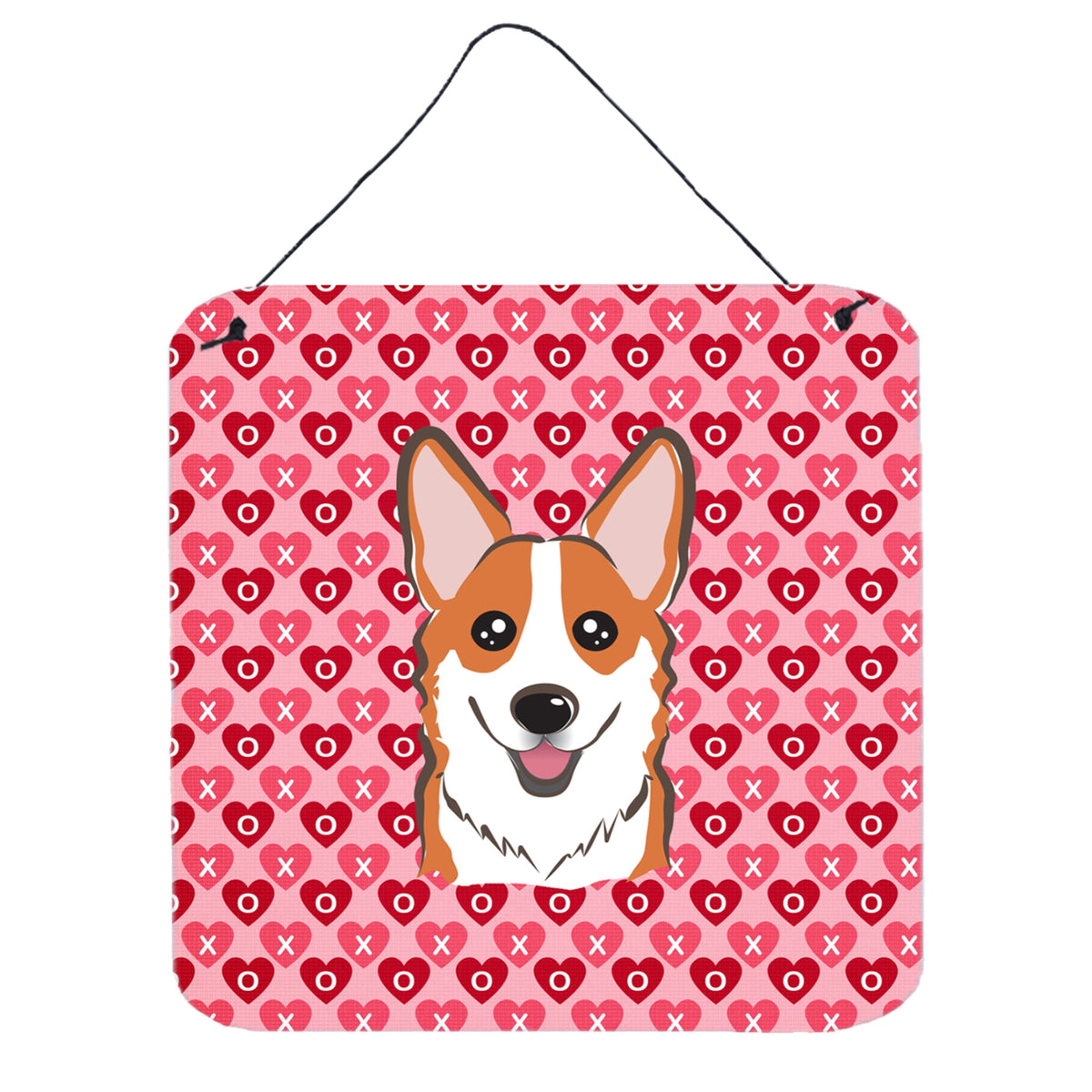 CarolineS Treasures Red Corgi Hearts Metal Print, 6 H X 6 W, Multicolor