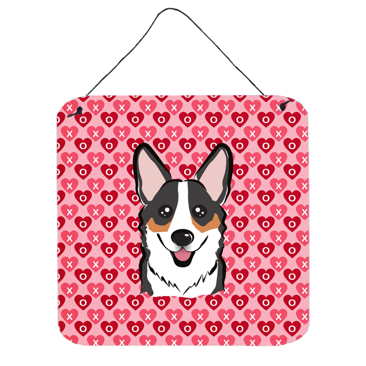 CarolineS Treasures Tricolor Corgi Hearts Metal Print, 6 H X 6 W, Multicolor