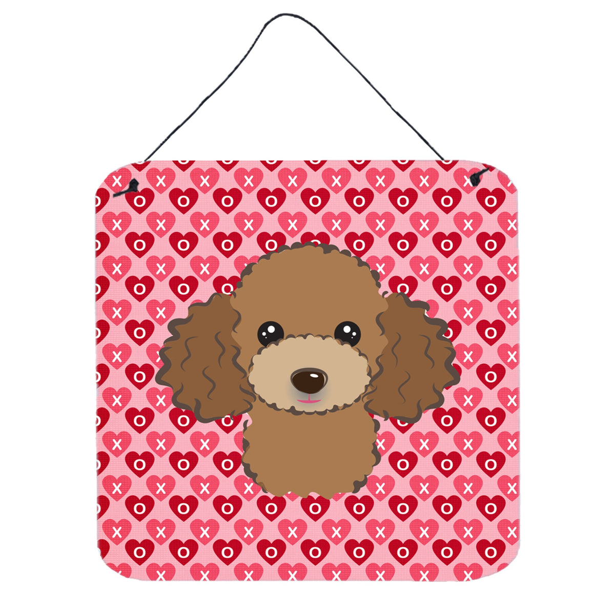 CarolineS Treasures Chocolate Brown Poodle Hearts Metal Print, 6 H X 6 W, Multicolor