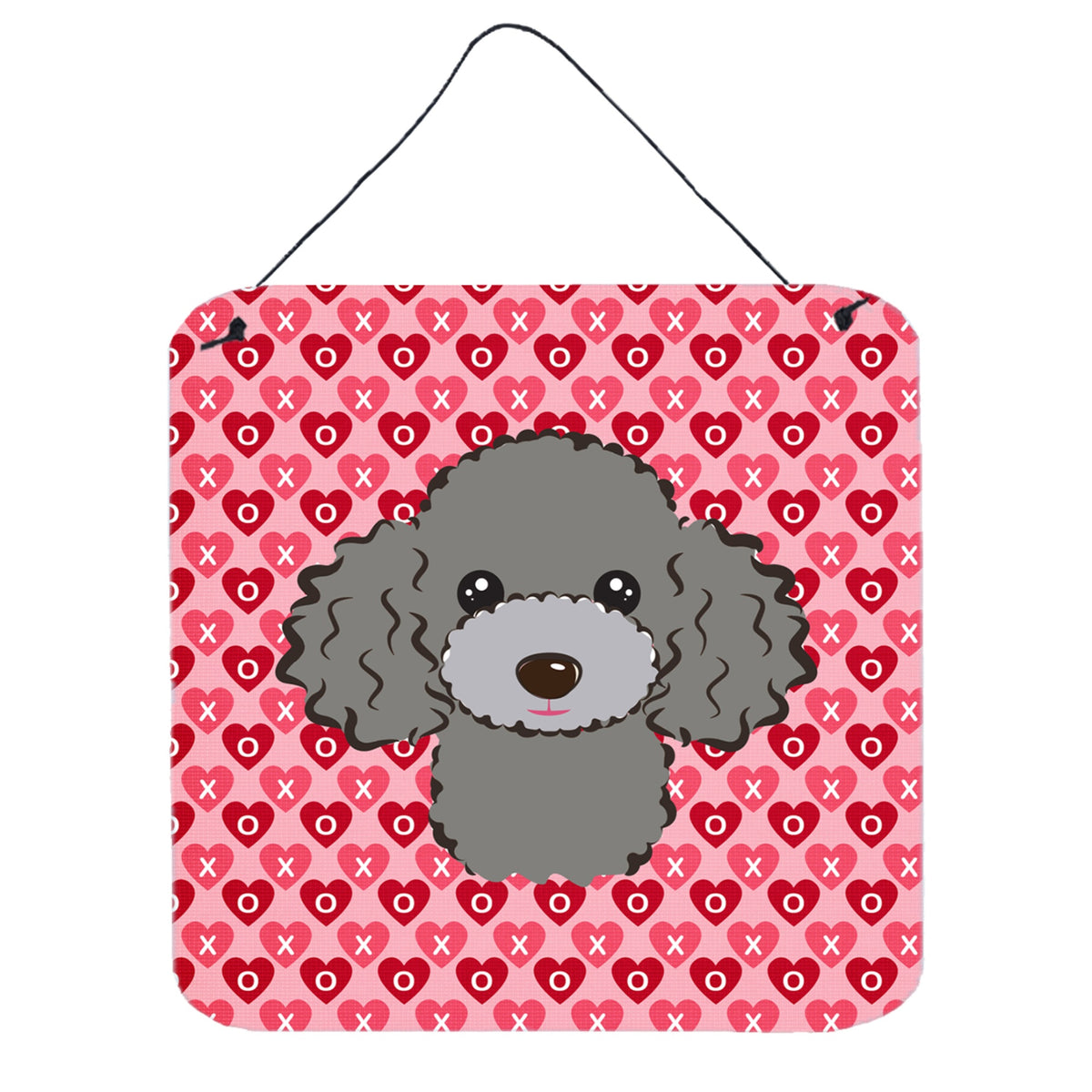 CarolineS Treasures Silver Gray Poodle Hearts Metal Print, 6 H X 6 W, Multicolor