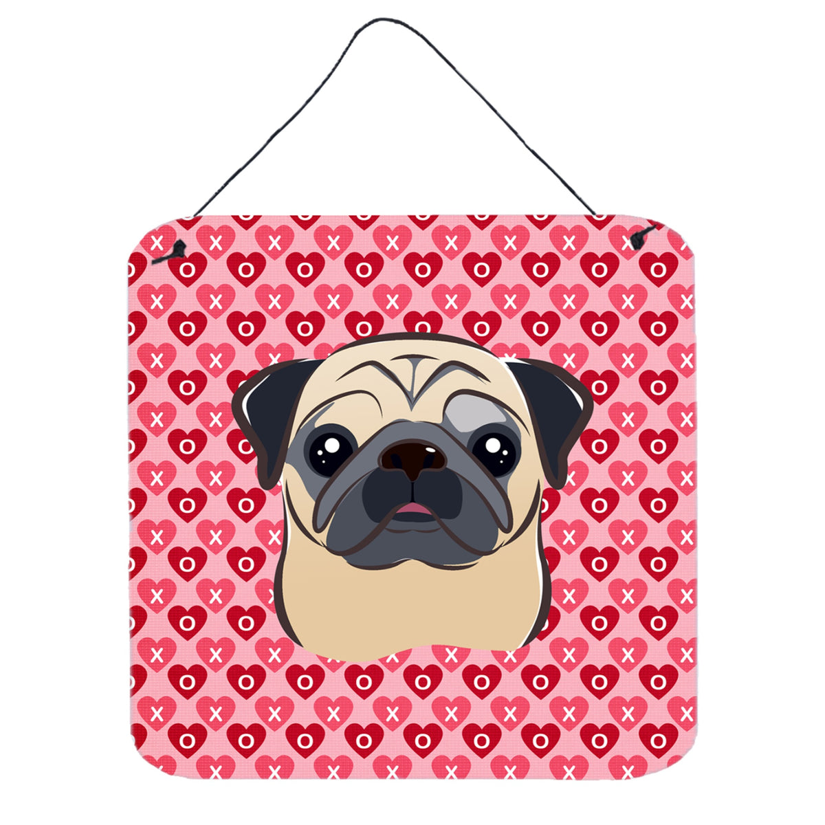 CarolineS Treasures Fawn Pug Hearts Metal Print, 6 H X 6 W, Multicolor