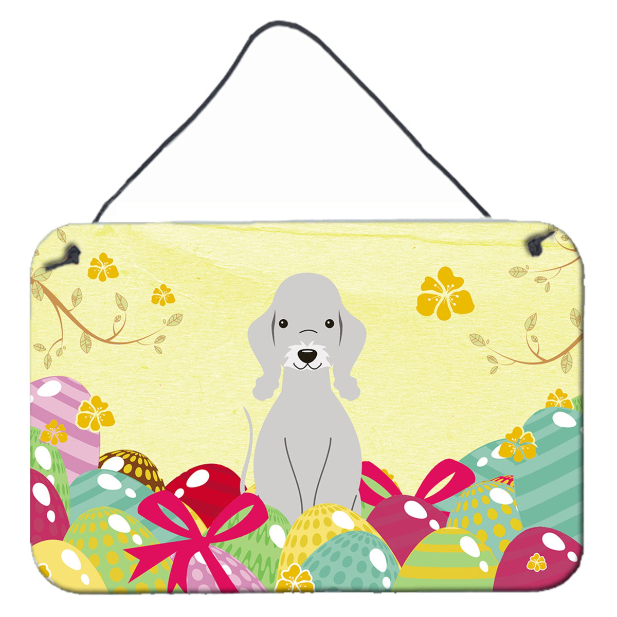 CarolineS Treasures Easter Eggs Bedlington Terrier Blue Metal Print, 8 Inch  Inch  H X 12 Inch  Inch  W