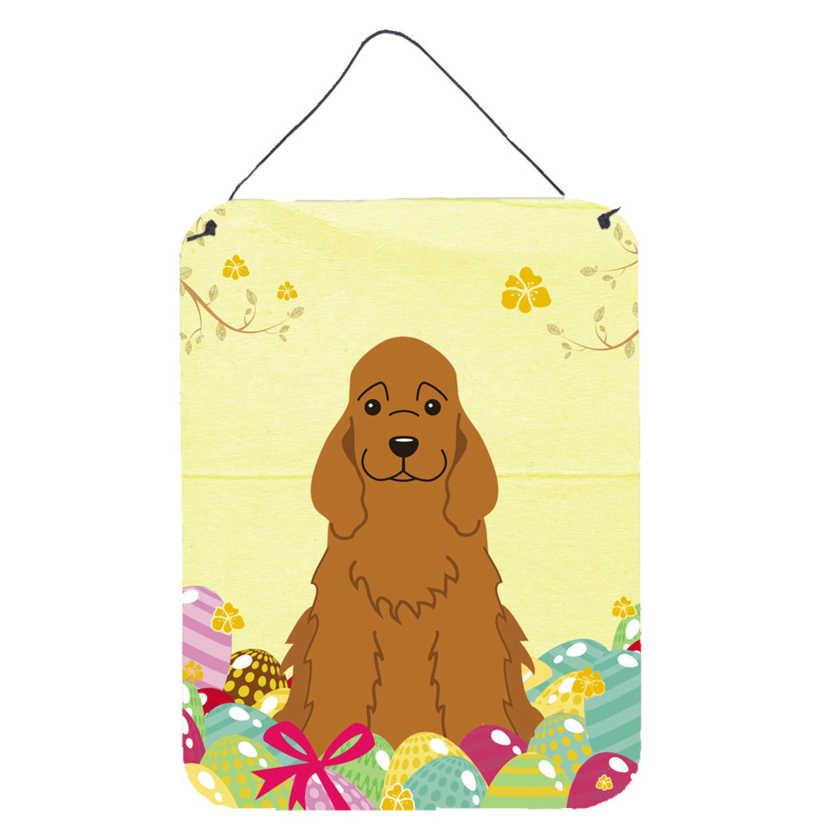 CarolineS Treasures Easter Eggs Cocker Spaniel Red Metal Print, 16 X 12, Multicolor