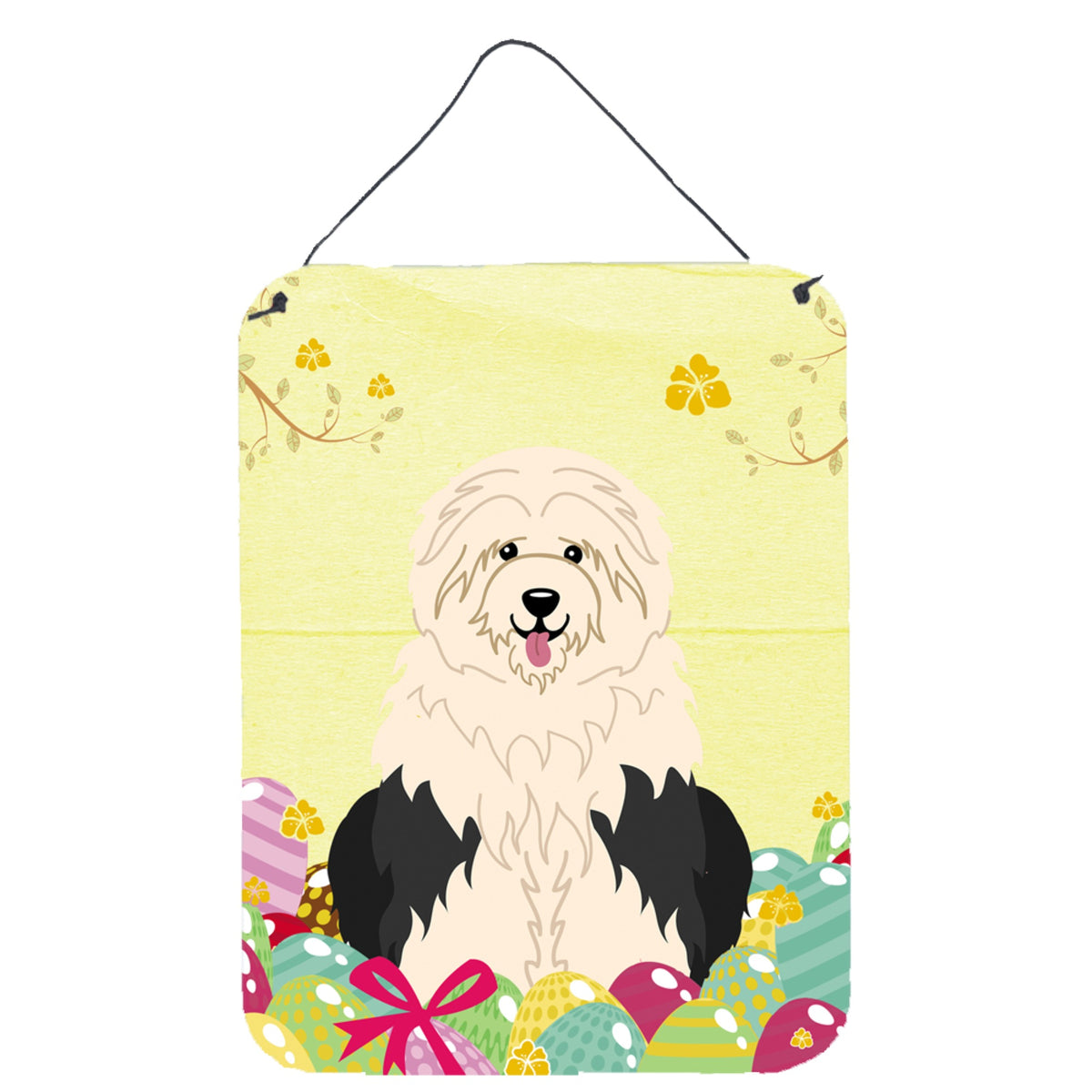 CarolineS Treasures Easter Eggs Old English Sheepdog Metal Print, 16 X 12, Multicolor