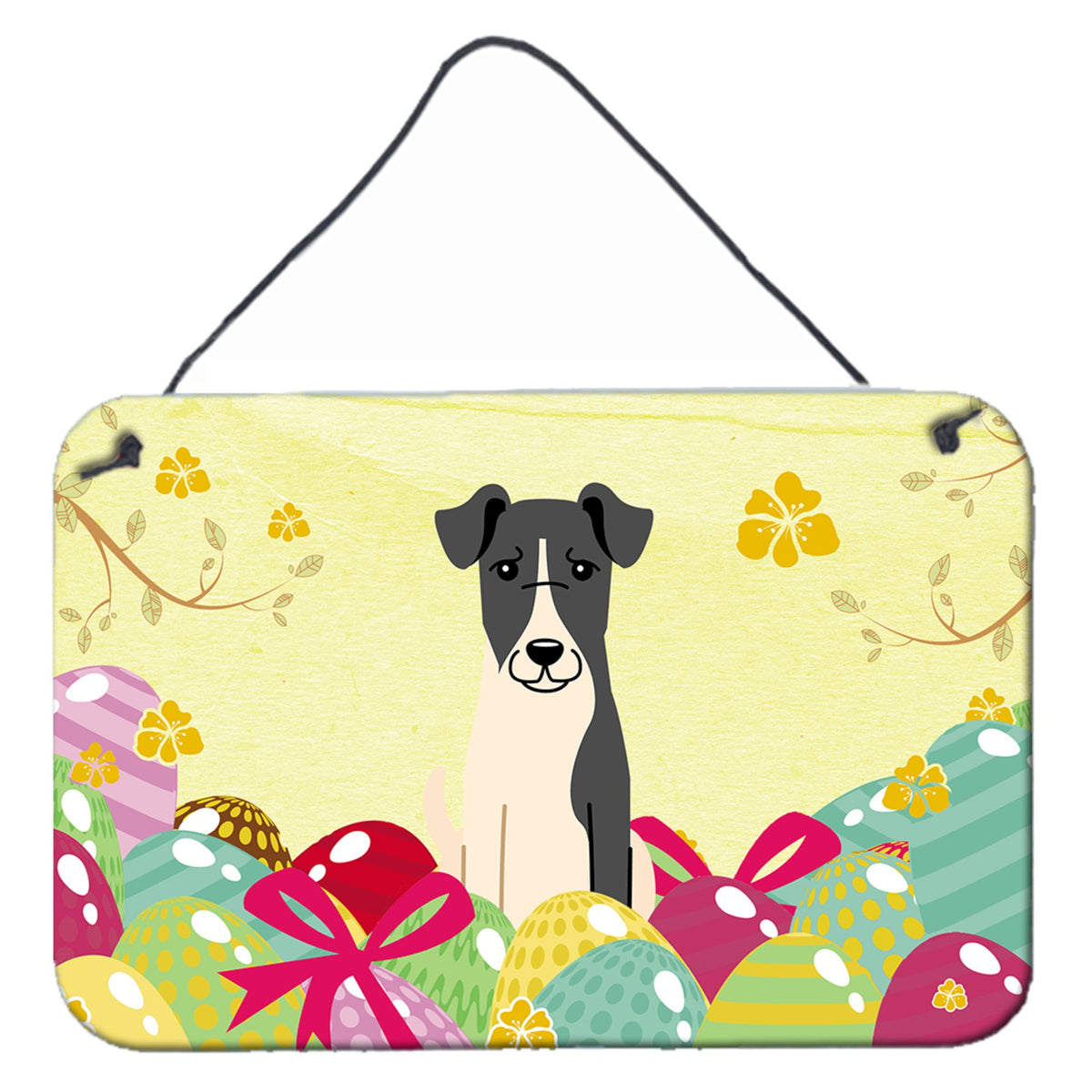 CarolineS Treasures Easter Eggs Smooth Fox Terrier Metal Print, 8 Inch  Inch H X 12 Inch  Inch W, Multicolor