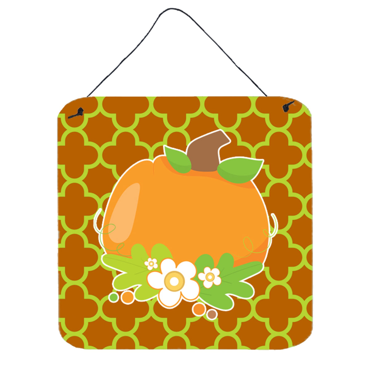 CarolineS Treasures Fall Pumpkin Orange Quatrfoil Metal Print, 6 Inch  Inch  X 6 Inch  Inch , Multicolor